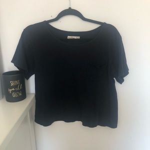 Abercrombie Navy blue cropped loose t-shirt